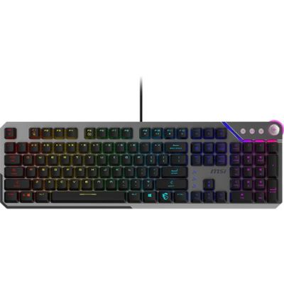 MSI STRIKE 600 SILENT US, Bedraad, USB, Mechanische keyswitch, QWERTY, RGB LED, Zwart