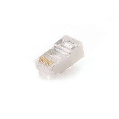 Gembird Afgeschermde modulaire RJ45 stekker, 8P8C, 10 stuks, RJ-45, Transparant, Cat6, Goud, CE, ISO