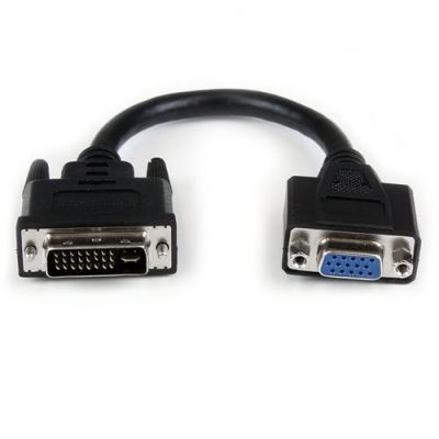StarTech.com 20cm DVI naar VGA Verloopkabel DVI-I Mannetje naar VGA Vrouwtje, 0,203 m, DVI-I, VGA, M
