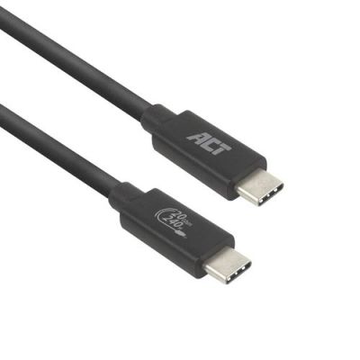 ACT USB4 20Gbps 240W USB Type-C kabel, USB-IF gecertificeerd, 2 meter, 2 m, USB C, USB C, USB4 Gen 2