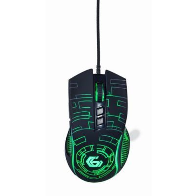 Gembird 7-knops optische gaming muis met gekleurde verlichting, zwart, Rechtshandig, USB Type-A, 360