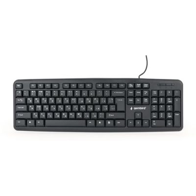 Gembird Standaard toetsenbord, Volledige grootte (100%), Bedraad, USB, Membraan keyswitch, QWERTY, Z