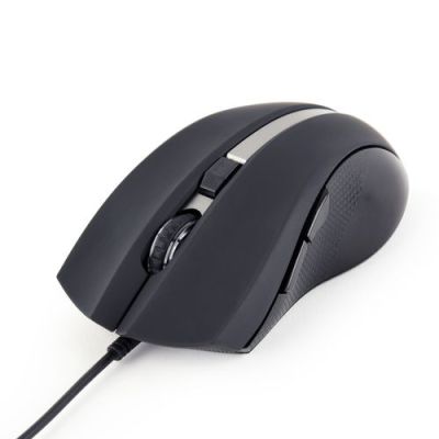 Gembird 6-knops G-Laser muis, USB, zwart, Ambidextrous, Laser, USB Type-A, 2400 DPI, Zwart