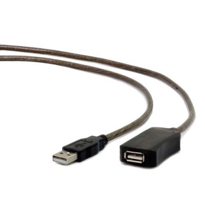 Gembird Actieve USB-verlengkabel, 5 m, 5 m, USB A, USB A, USB 2.0, Mannelijk/Vrouwelijk, Zwart