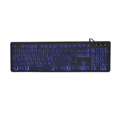 Gembird Multimedia toetsenbord (zwart) met BackLight, Bedraad, USB, Membraan keyswitch, QWERTY, LED,