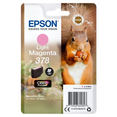 Epson Squirrel Singlepack Light Magenta 378 Claria Photo HD Ink, Normaal rendement, Inkt op pigmentb