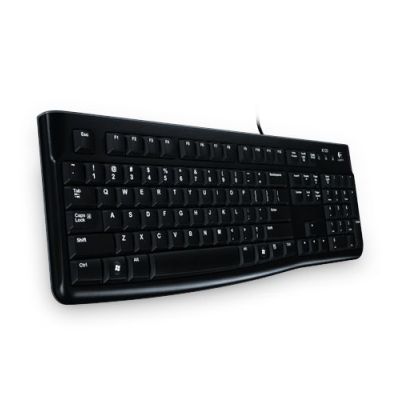 Logitech K120, Volledige grootte (100%), Bedraad, USB, Zwart