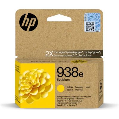 HP 938e EvoMore originele gele inktcartridge, Hoog (XL) rendement, Geel, 1 stuk(s), 1650 pagina's, E