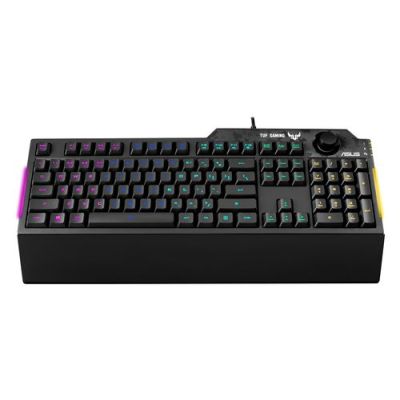 ASUS TUF Gaming K1, Bedraad, USB, Membraan keyswitch, QWERTY, RGB LED, Zwart