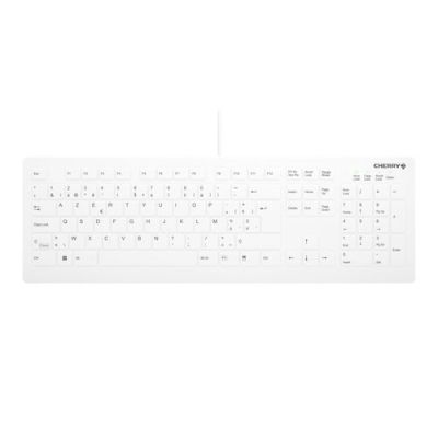 CHERRY AK-C8112, Volledige grootte (100%), Bedraad, USB, Schaar-toetsschakelaar, AZERTY, Wit