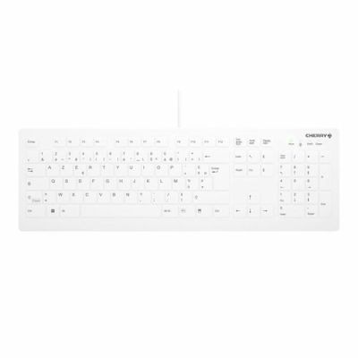 CHERRY AK-C8112, Volledige grootte (100%), Bedraad, USB, Schaar-toetsschakelaar, AZERTY, Wit