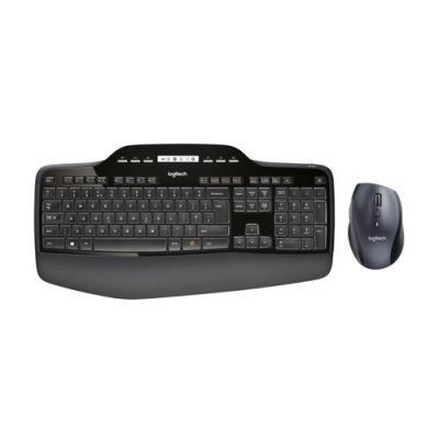 Logitech 920-002437, Volledige grootte (100%), Draadloos, RF Draadloos, QWERTY, Zwart, Inclusief mui