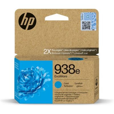 HP 938e EvoMore originele cyaan inktcartridge, Hoog (XL) rendement, Cyaan, 1 stuk(s), 1650 pagina's,