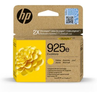 HP 925e EvoMore originele gele inktcartridge, Hoog (XL) rendement, Geel, 1 stuk(s), 800 pagina's, En