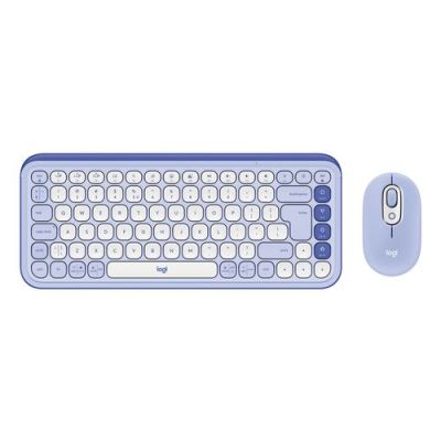 Logitech POP Icon Combo, Mini, Draadloos, Bluetooth, Schaar-toetsschakelaar, QWERTY, Inclusief muis
