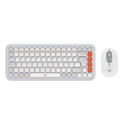 Logitech POP Icon Combo, Mini, Draadloos, Bluetooth, Schaar-toetsschakelaar, QWERTY, Inclusief muis