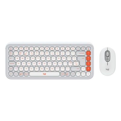 Logitech POP Icon Combo, Mini, Draadloos, Bluetooth, Schaar-toetsschakelaar, QWERTY, Inclusief muis