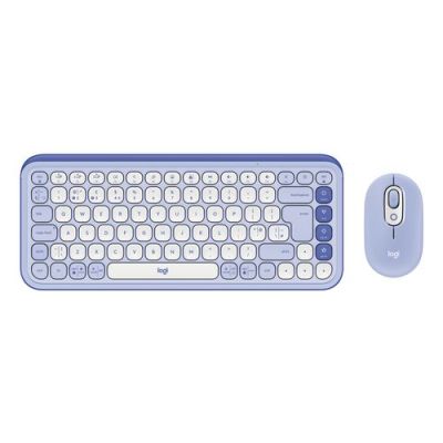Logitech POP Icon Combo, Mini, Draadloos, Bluetooth, Schaar-toetsschakelaar, QWERTY, Inclusief muis