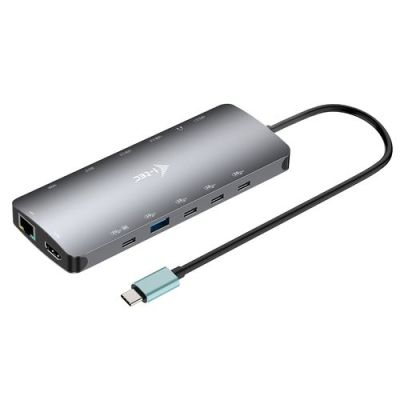 i-tec Metal USB-C Nano 3x Display Dock, 2x HDMI 1x USB-C video + Power Delivery 140W, Bedraad, USB 3