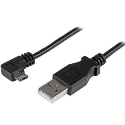 StarTech.com 1 m Micro-USB oplaad en sync kabel M/M Micro-USB haaks naar rechts 30/24AWG, 1 m, USB A
