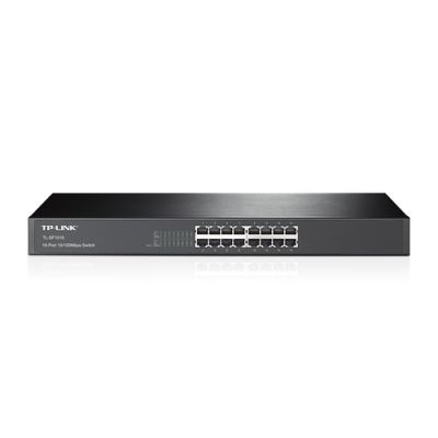 TP-Link TL-SF1016, Unmanaged, Fast Ethernet (10/100), Rack-montage, 1U