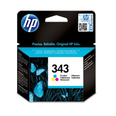 HP 343 originele drie-kleuren inktcartridge, Normaal rendement, Pigmentgebaseerde inkt, 330 pagina's, 1 stuk(s)