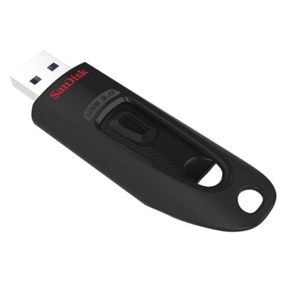 SanDisk Ultra, 128 GB, USB Type-A, 3.0, 100 MB/s, Glij, Zwart