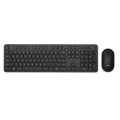 ASUS CW100, Draadloos, RF Draadloos, Membraan keyswitch, QWERTY, Zwart, Inclusief muis
