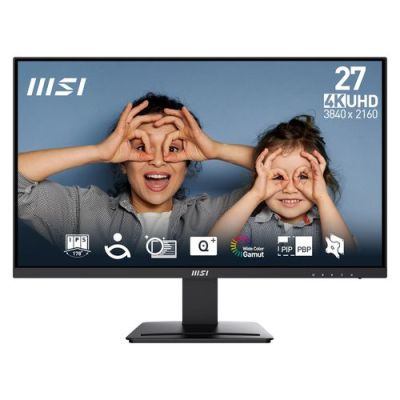 MSI Pro MP273U, 68,6 cm (27"), 3840 x 2160 Pixels, 4K Ultra HD, 1 ms, Zwart