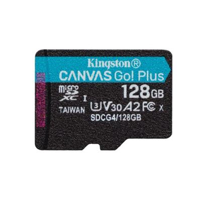 Kingston Technology 128GB microSDXC Canvas Go! Plus Gen4 200R A2 U3 enkel pakket zonder adapter, 128