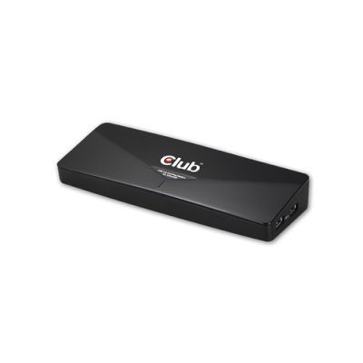 CLUB3D UNIVERSEEL USB 3.1 Gen 1 DisplayLink® gecertificeerd Docking station UHD 4K, Bedraad, USB 3.2 Gen 1 (3.1 Gen 1) Type-A, 1.4a, USB, 10,100,1000 Mbit/s, Zwart