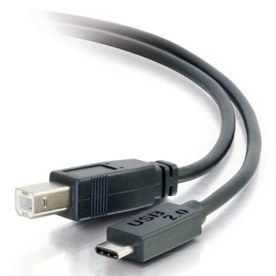 C2G 3ft, USB 2.0 Type C, USB B, 0,9144 m, USB C, USB B, USB 2.0, Mannelijk/Mannelijk, Zwart