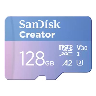 SanDisk Creator, 128 GB, MicroSDXC, Klasse 10, UHS-I, 190 MB/s, 90 MB/s