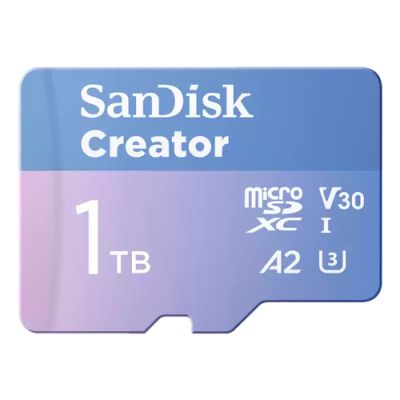 SanDisk Creator, 1 TB, MicroSDXC, Klasse 10, UHS-I, 190 MB/s, 130 MB/s