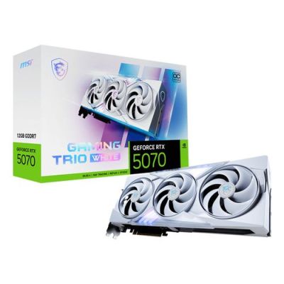 MSI GAMING GeForce RTX 5070 12G TRIO OC WHITE, GeForce RTX 5070, 12 GB, GDDR7, 192 Bit, 7680 x 4320