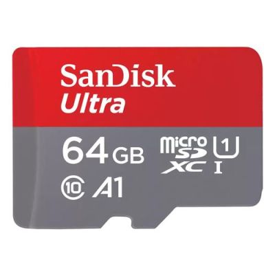 SanDisk SDSQUAB-064G-GN6MT, 64 GB, MicroSDXC, Klasse 10, 140 MB/s, Class 1 (U1), Grijs, Rood