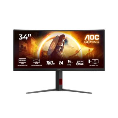 AOC G4 CU34G4, 86,4 cm (34"), 3440 x 1440 Pixels, Wide Quad HD, LED, 1 ms, Zwart, Rood