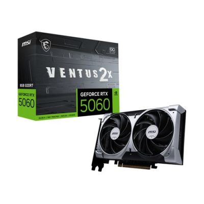 MSI GeForce RTX 5060 8G VENTUS 2X OC, GeForce RTX 5060, 8 GB, GDDR7, 128 Bit, 7680 x 4320 Pixels, PC