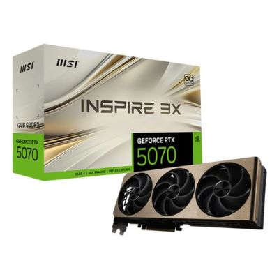 MSI GeForce RTX 5070 12G INSPIRE 3X OC, GeForce RTX 5070, 12 GB, GDDR7, 192 Bit, 7680 x 4320 Pixels,