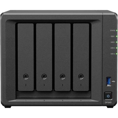 Synology DP340, NAS, Desktop, R1600, 16 GB, Zwart