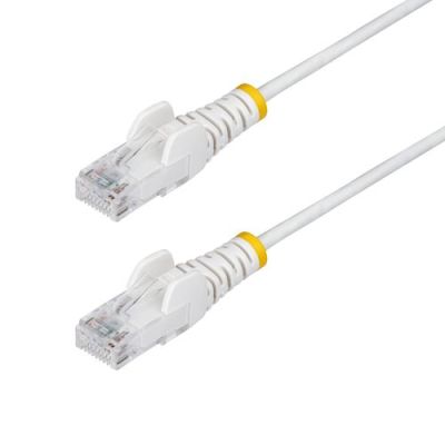 StarTech.com 1,5m Dunne CAT6 Ethernet Kabel, Wit, Snagless, 100W PoE, UTP, LSZH, 28AWG Pure Koperdra