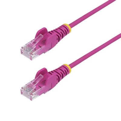 StarTech.com 2,5m Dunne CAT6 Ethernet Kabel, Roze, Snagless, 100W PoE, UTP, LSZH, 28AWG Pure Koperdr