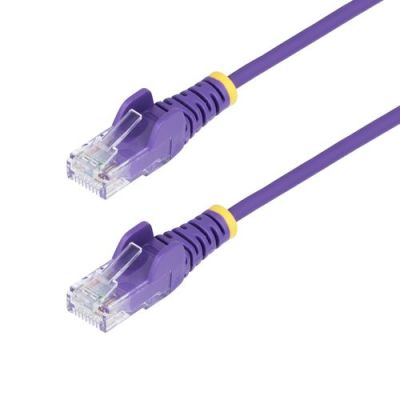 StarTech.com 50cm Dunne CAT6 Ethernet Kabel, Paars, Snagless, 100W PoE, UTP, LSZH, 28AWG Pure Koperd