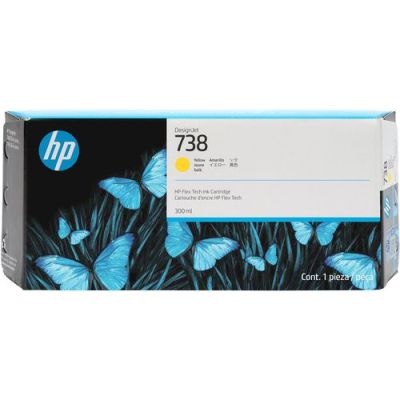 HP 738 300 ml gele inktcartridge voor DesignJet, Hoog (XL) rendement, Geel, 300 ml, 1 stuk(s), Enkel