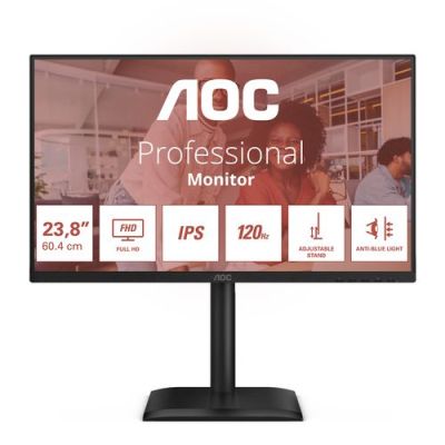 AOC 24E4U, 60,5 cm (23.8"), 1920 x 1080 Pixels, Full HD, LED, 4 ms, Zwart