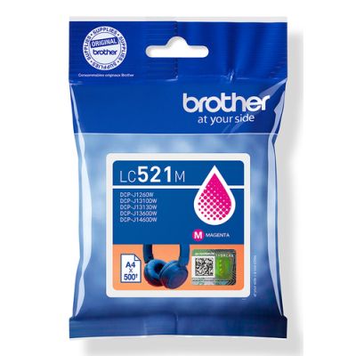 Brother LC521M, Magenta, 1 stuk(s), 500 pagina's, Enkele verpakking