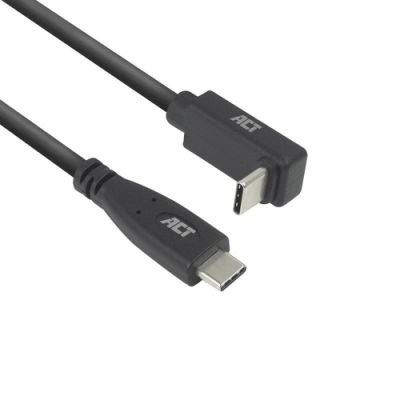 ACT USB 3.0 10Gbps 60W Type-C recht naar haaks boven/beneden kabel, 2 m, USB C, USB C, USB 3.2 Gen 2