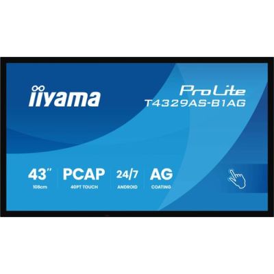 iiyama T4329AS-B1AG, Interactief flatscreen, 108 cm (42.5"), LED, 3840 x 2160 Pixels, Wifi, 24/7
