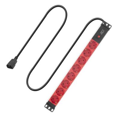 ACT Stekkerdoos PDU 19" C14 IEC60320 8-voudig type F, 3m H05VV-F 3G1.0, 3 m, Binnen, Type F, C14 ste