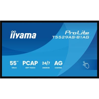 iiyama T5529AS-B1AG, Interactief flatscreen, 138,7 cm (54.6"), LED, 3840 x 2160 Pixels, Wifi, 24/7